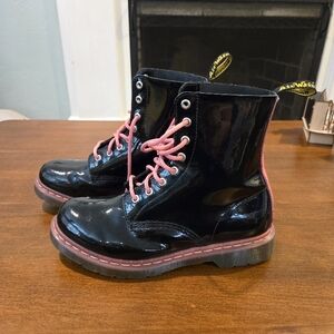 Dr. Martens Black and Pink Women's Boots